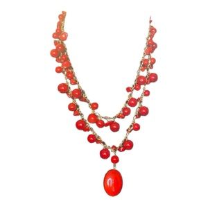 Beautiful great quality red stone necklace